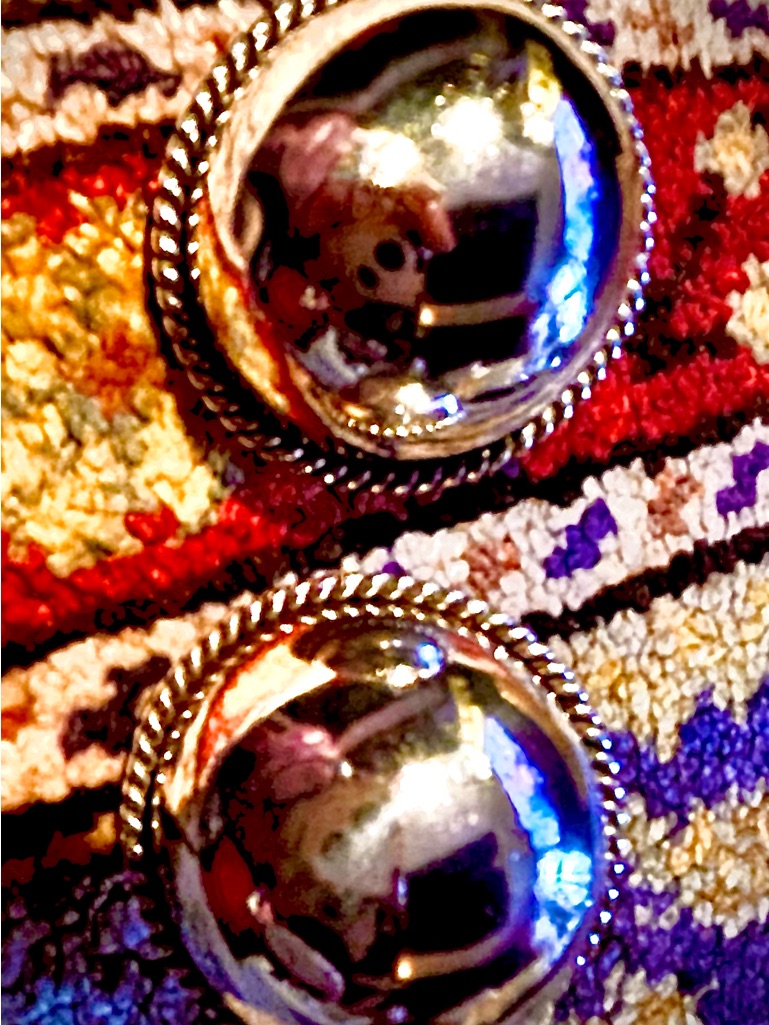 Vintage 80s Sterling Silver Dome Statement Earrings